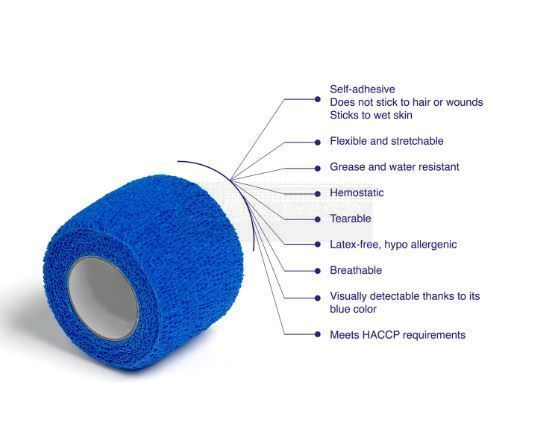 Detectaplast cohesive bandage 5 cm x 4,5 meter blauw