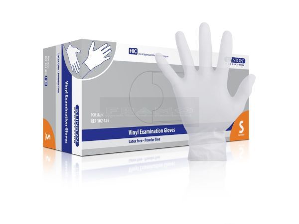 Klinion handschoen Vinyl transparant poedervrij 100 stuks wit