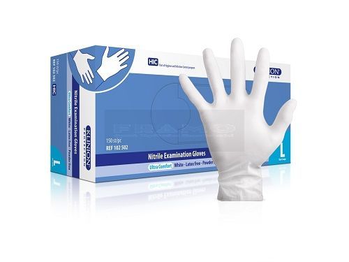 Klinion Nitrile ultra comfort handschoen wit à 150 stuks poedervrij-Large