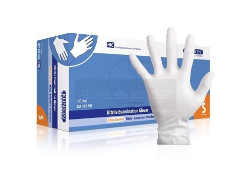 Klinion Nitrile ultra comfort handschoen wit à 150 stuks poedervrij-Small