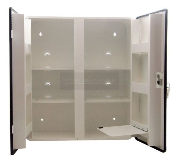 Medicijnkast - verbandkast 46 cm x 60 cm 17 cm 2-deurs wit, conform DIN 13169 open
