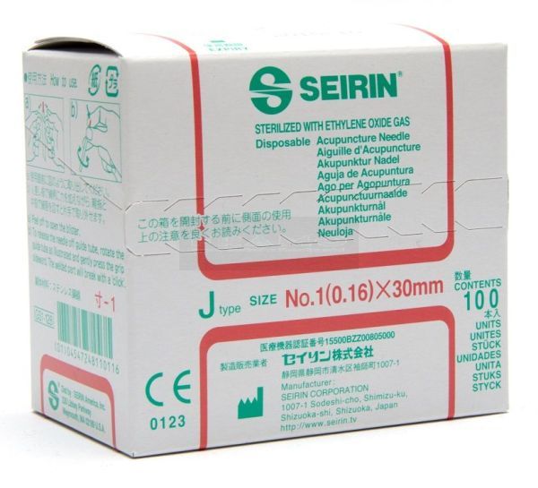 Seirin type J 0,16 mm x 30 mm à 100 stuks