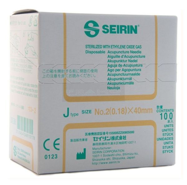 Seirin type J 0,18 mm x 40 mm à 100 stuks