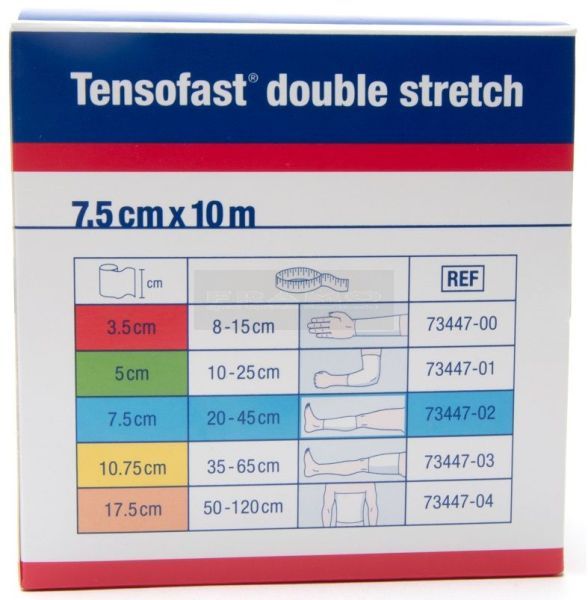 Tensofast double stretch 7,5 cm x 10 meter blauw